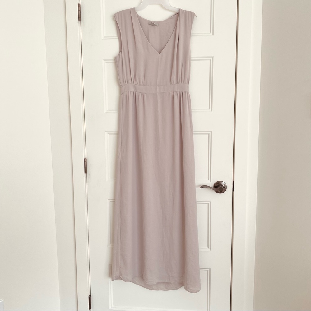 Beige / Taupe Chiffon Maxi Dress Size 8